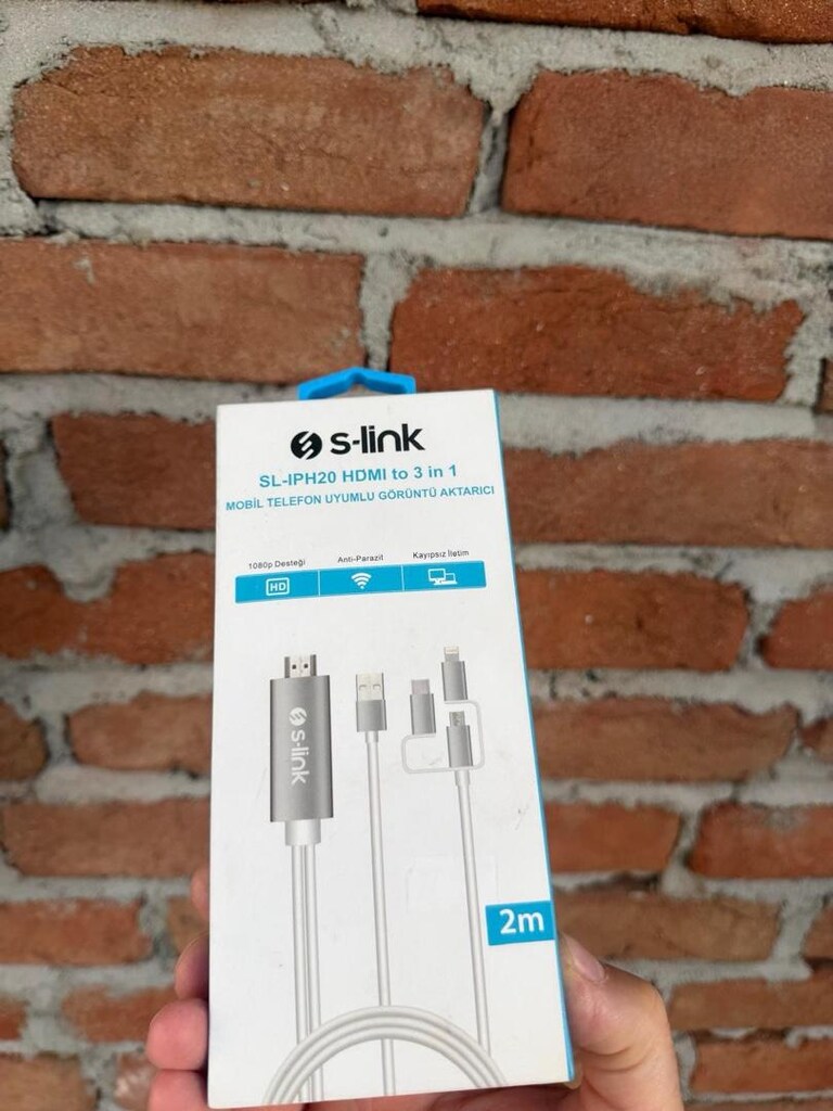 SLİNK SL-İPH20 HDMİ to 3 in 1 2mt Mobil Telefon Uyumlu Görüntü Aktarıc - 5