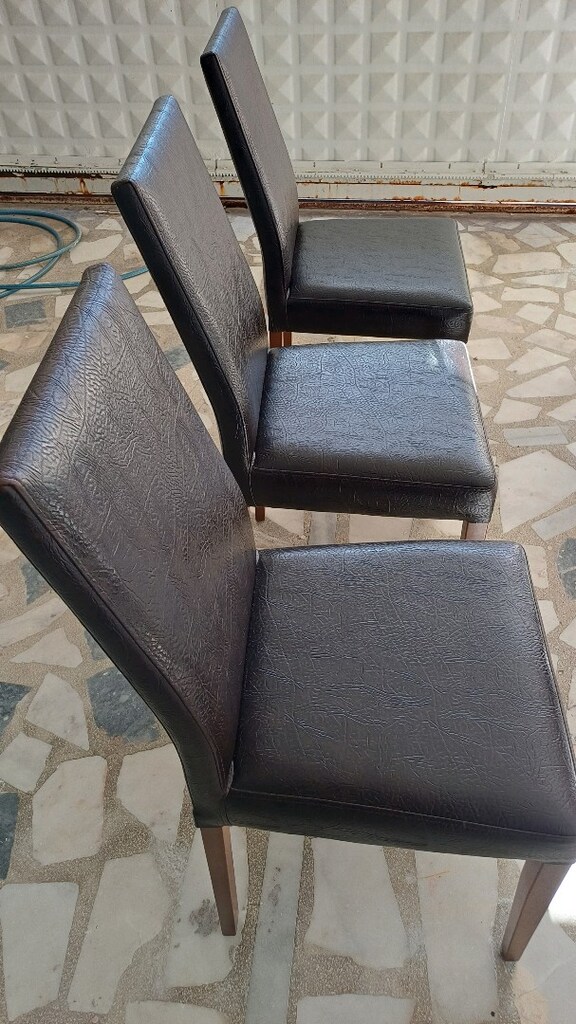 deri giydirme 6 tane sandalye agşap - 6