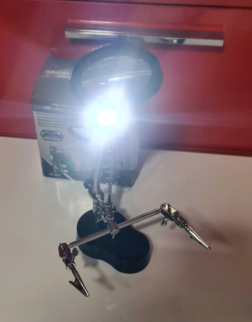 3,5x – 12 x büyüteç lens LED aydınlatma klipsli kompact tamir istasyon - 12