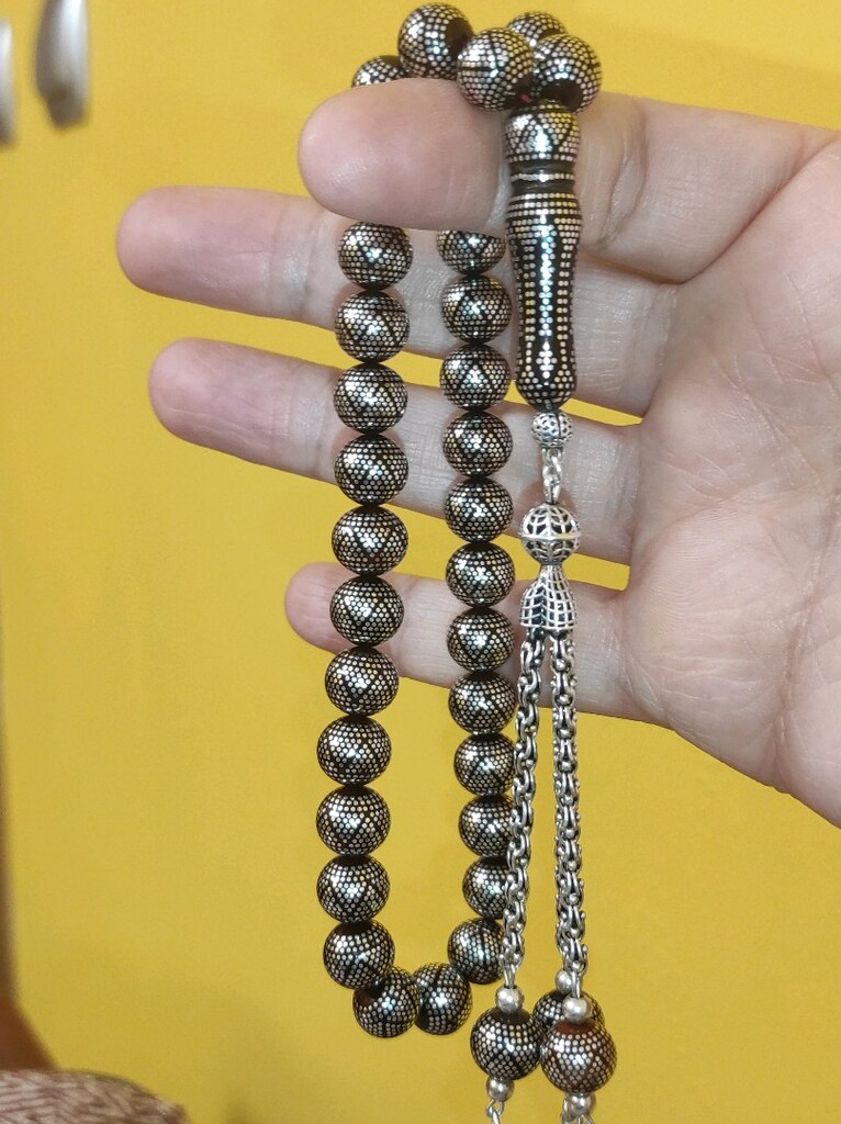 GÜMÜŞ İŞLEMELİ KUKA TESBİH - 3