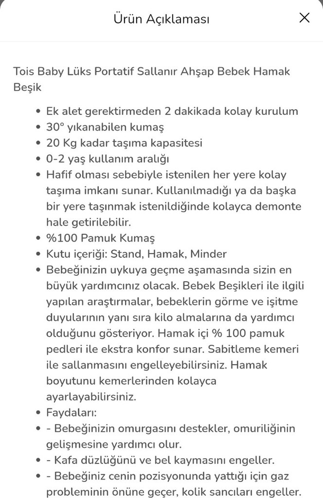 bebek hamak, beşik - 3