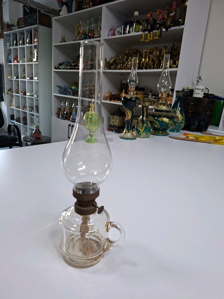 Kupa Bardak formunda Antika Gaz Lambası, Nadir parça - 2