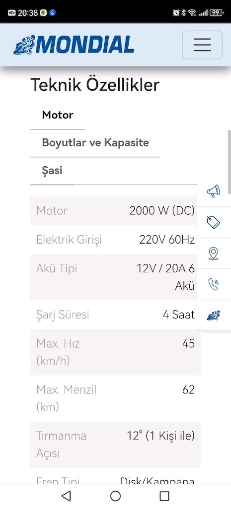 Mondial lontana elektrikli motor 2000w - 7