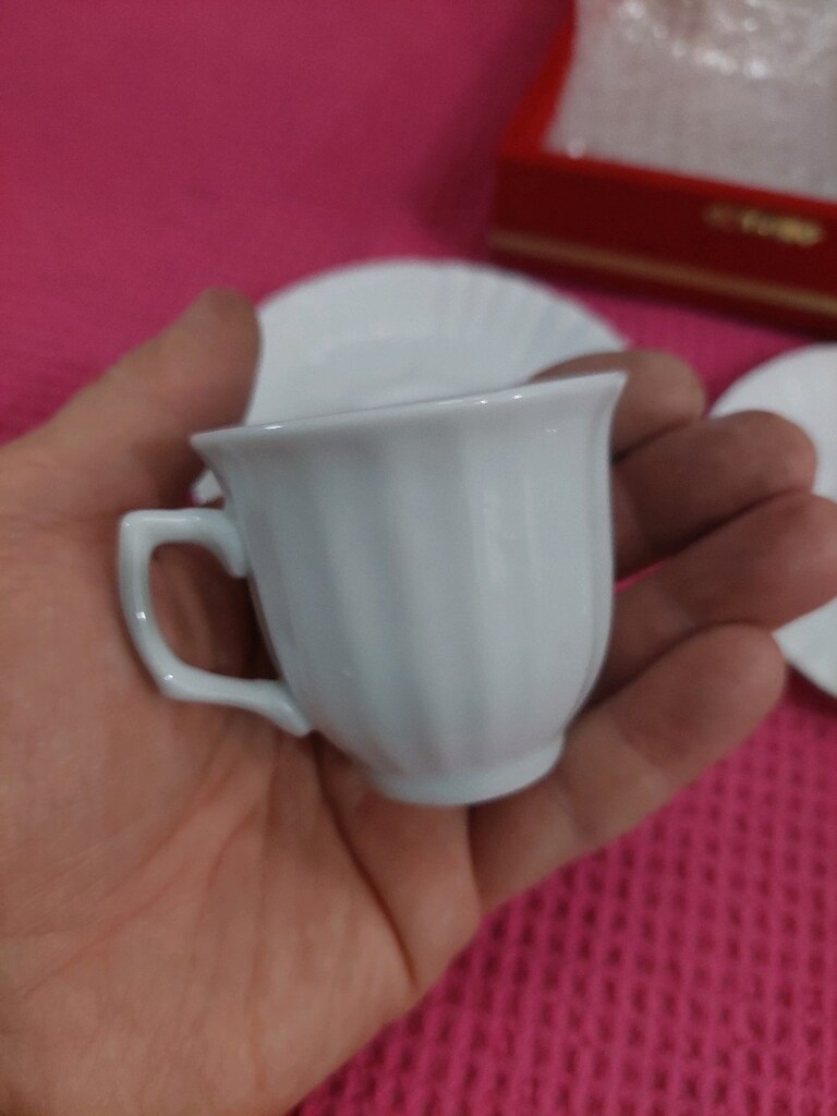 2 li fincan. Türk kahvesi fincanı. Kürahya porselen. - 2