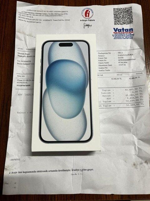 iPhone 15 128 gb mavi