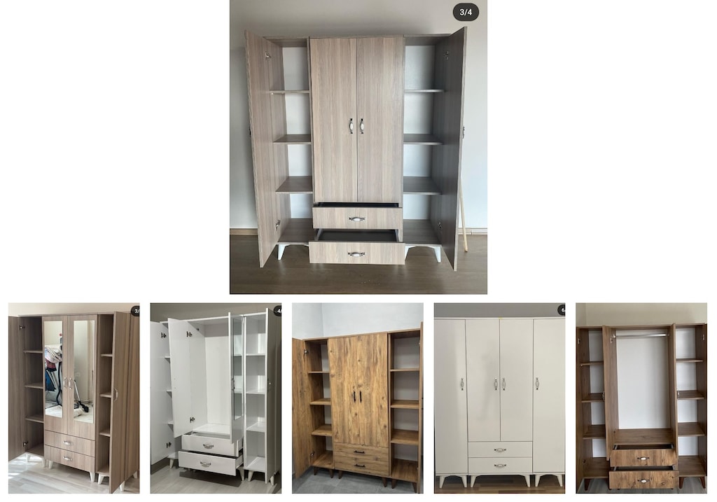 4 kapaklı elbise dolabı hvbslnqlwm - 6