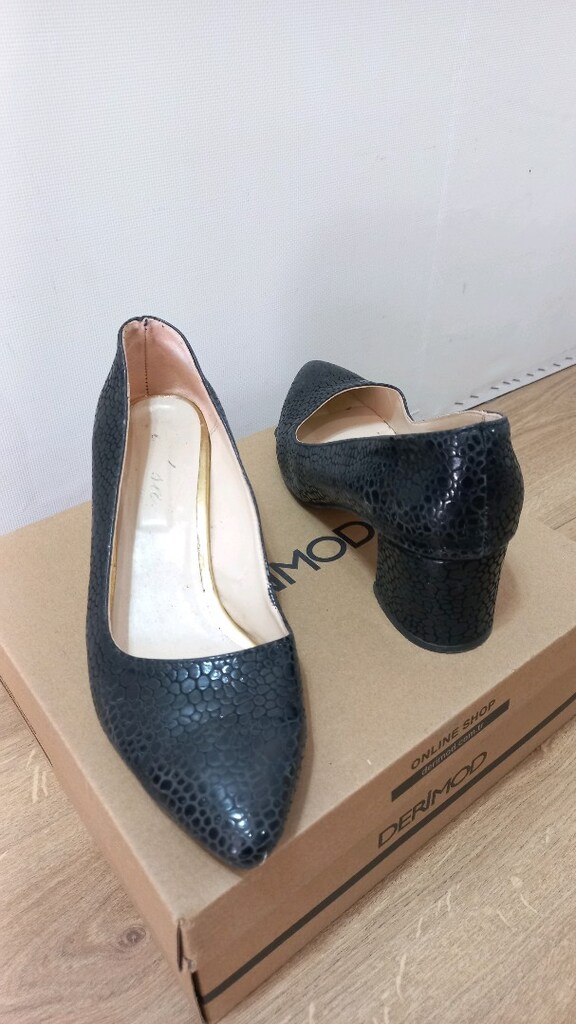 Siyah Deri Stiletto Ayakkabı - 5