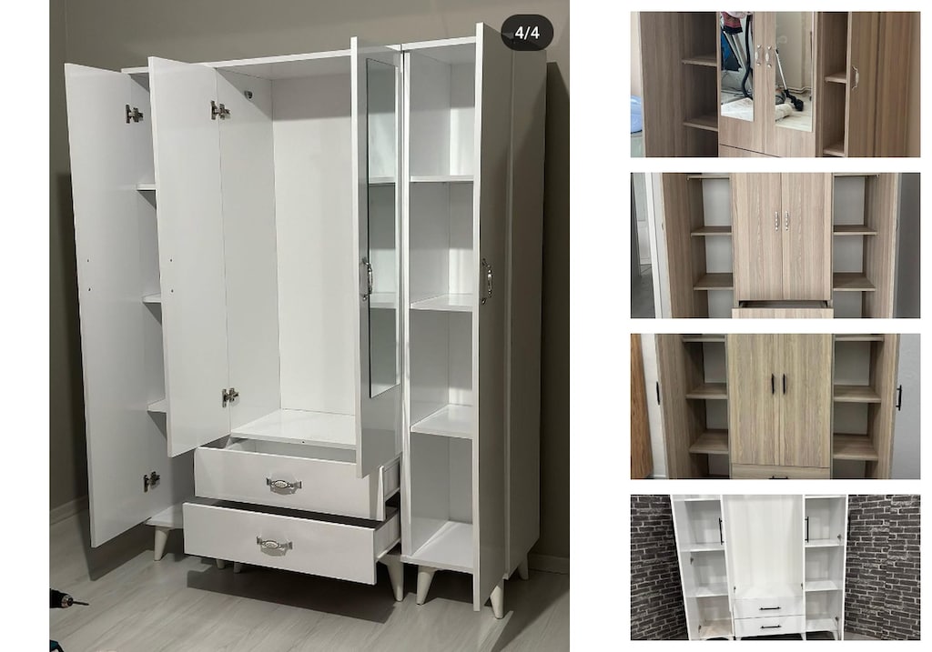 4 kapaklı elbise dolabı bgwzpfcvkq - 3