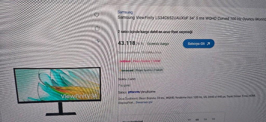 SAMSUNG VIEWFINITY LS34C652 SERIES 34 5MS 100HZ. - 2