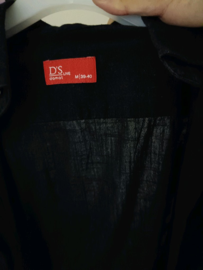 DS Damat Siyah keten gömlek M Beden