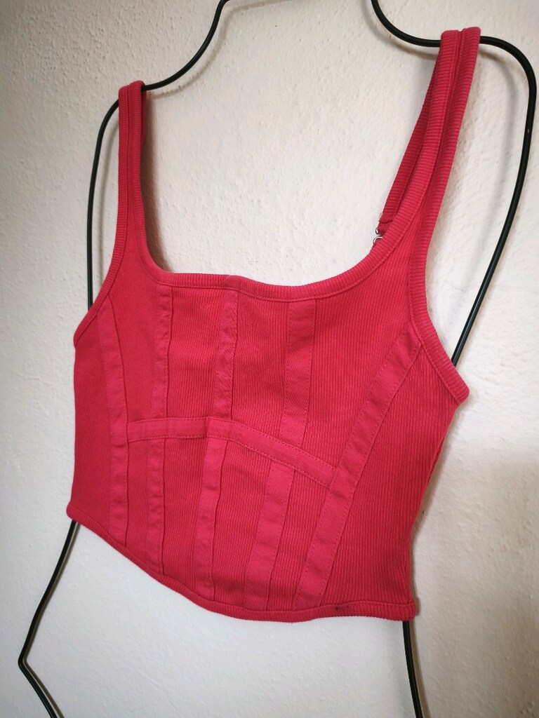 Dilvin Korse Crop Top L Fuşya - 6