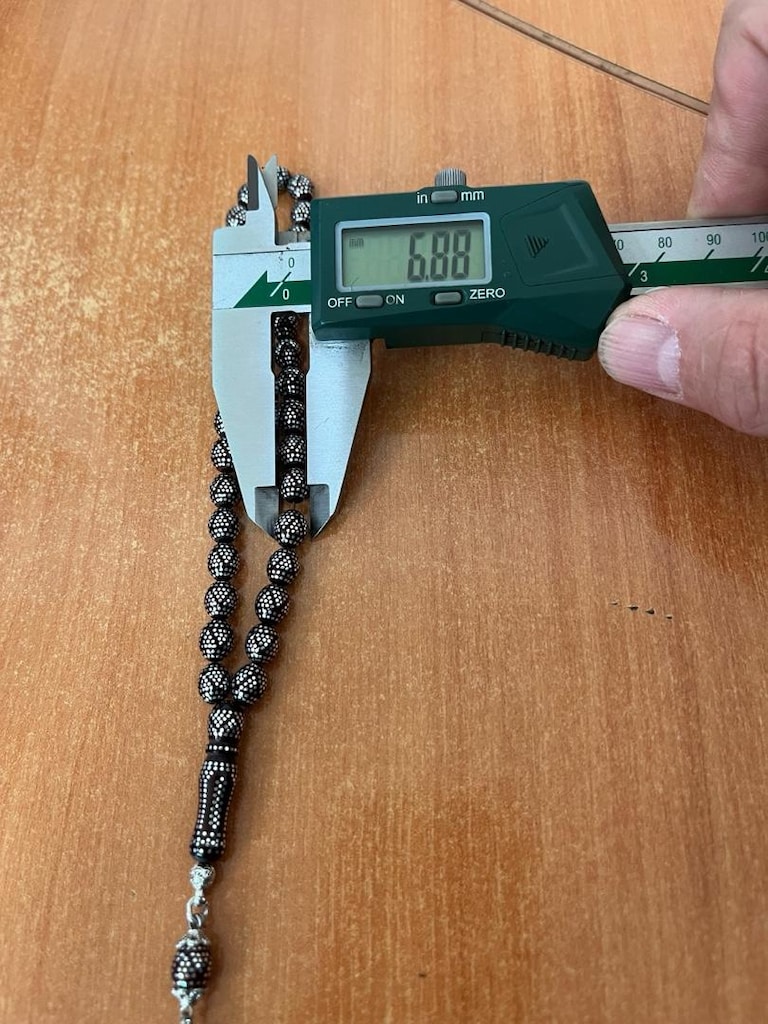 gümüş işlemeli kuka tesbih - 4