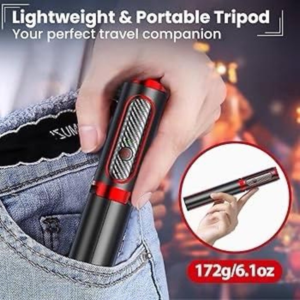 Portatif açılabilir selfie çubuğu ve tripod - 5