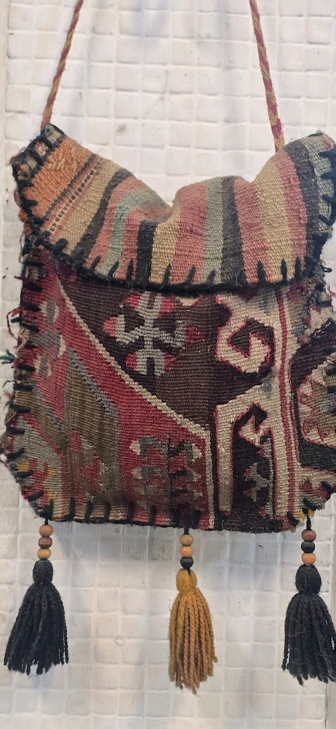 El Dokuması Vintage kilim Omuz Çantası Bohem Etnik Desenli - 2