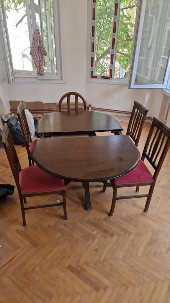 Ahşap Açılır Oval Yemek Masası + 6 Sandalye (Retro / Vintage) - 2