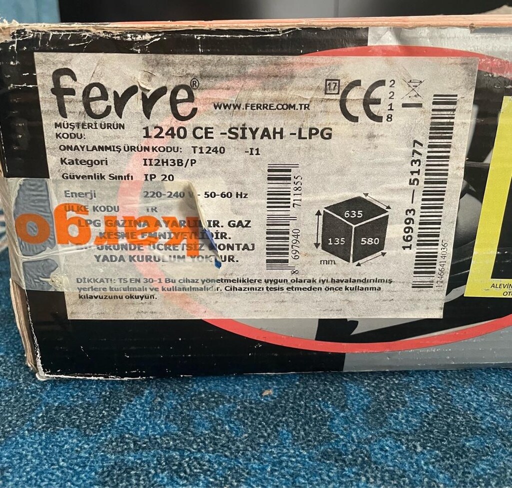 FERRE SET ÜSTÜ CAM OCAK 1240 CE SİYAH - 5