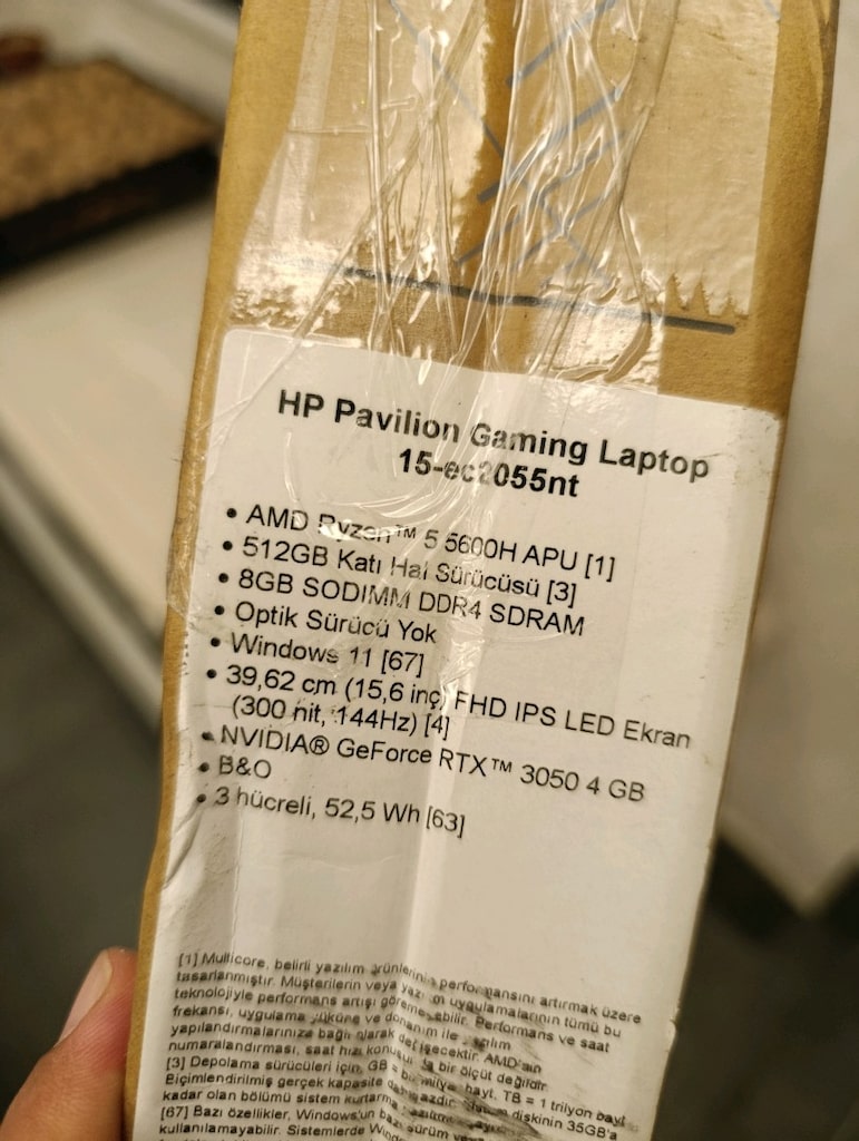 Temiz HP Pavilion Gaming | Ryzen 5 5600H - RTX 3050 - 16GB RAM - 144Hz - 3