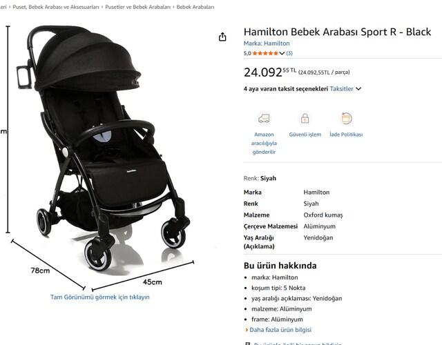 Hamilton Bebek Arabası Sport R