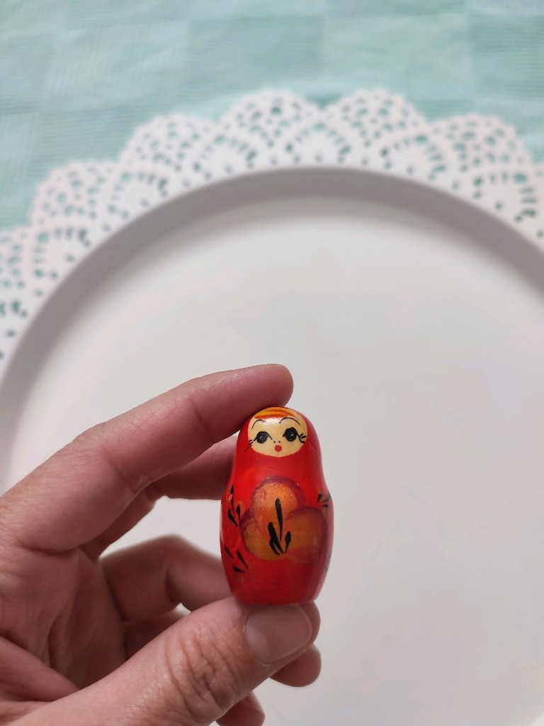 Ahşap 5 li matruşka bebek el boyama - 12