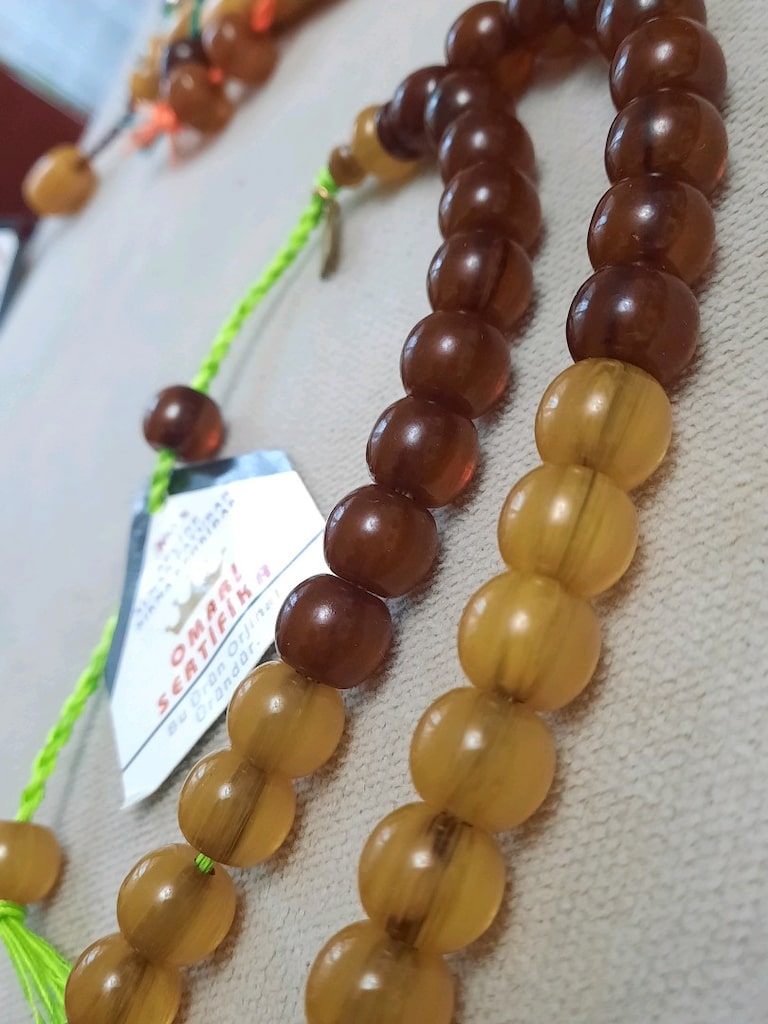 çift renk Osmanlı benzetme sıkma kehribar tesbih - 3
