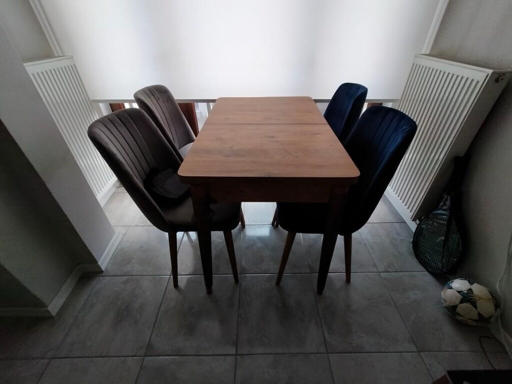 70*110cm mdf açılabilir yemek masası 4 adet kaliteli sandelye - 3