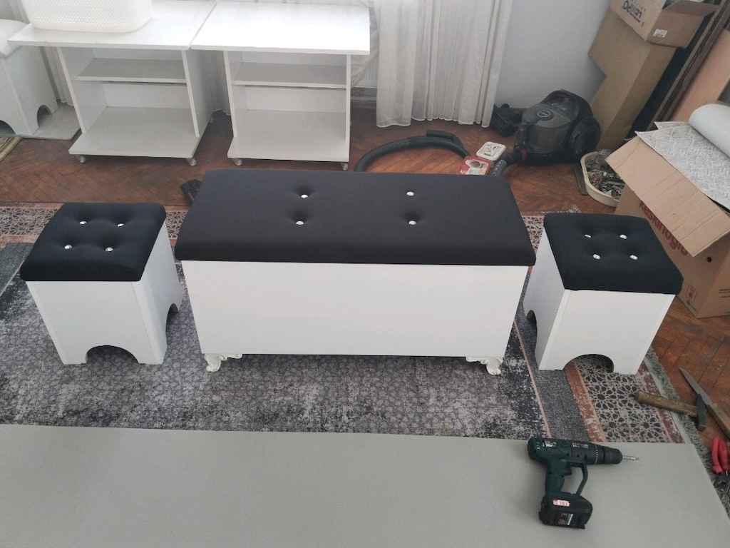 4 ADET MASA SANDIKLI PUF TEKLİ PUFLAR - 18