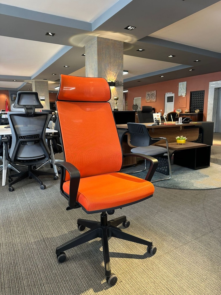 KLAS OFİS ÜSKÜDAR TURUNCU FİLELİ YÖNETİCİ KOLTUĞU SIFIR ÜRÜN - 2