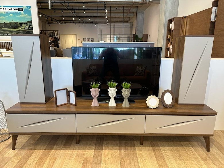 Sıfır.. Masif Mdf Ahşap 220 Armenda Tv Ünitesi - 5