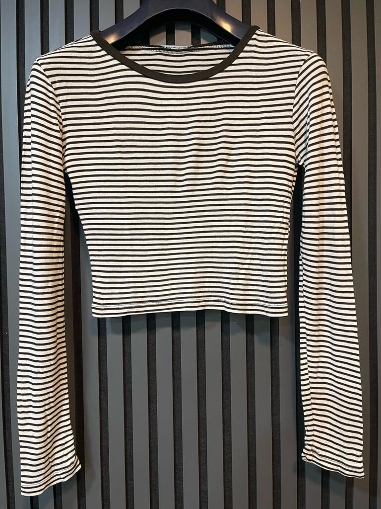 ZARA ÇİZGİLİ CROP TOP - 2