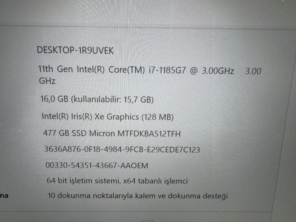THİNKPAD X1 YOGA İ7 11. NESİL 16 GB RAM 512 NVME DOKUNMATİK - 6