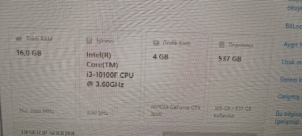 Masaüstü bilgisayar KASA i3 10100f gtx1650 - 3
