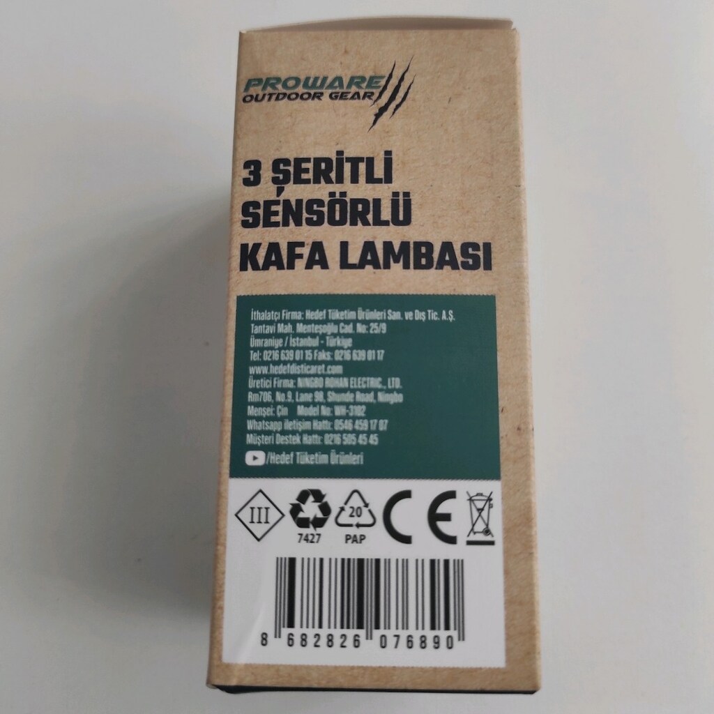 Kafa Lambası 3 Şerit Typ-C - 2