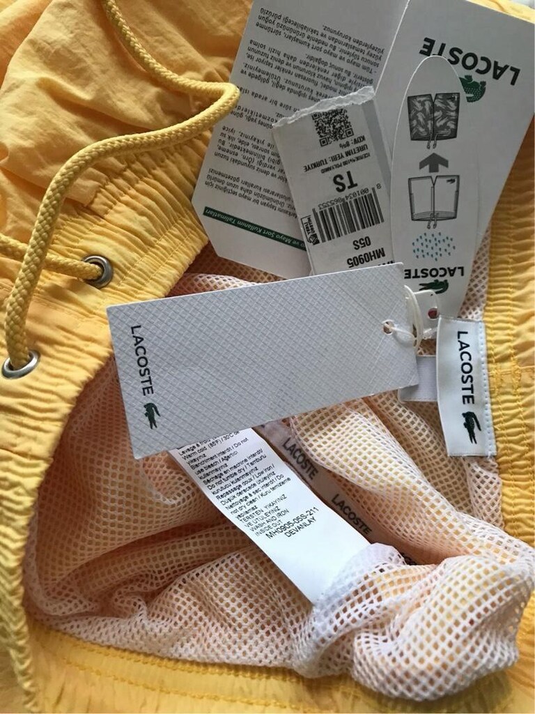 ORİJİNAL LACOSTE ŞORT MAYO SIFIR ETİKETLİ SMALL BEDEN SARI - 4