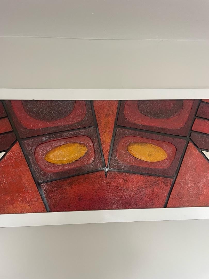 Modern Kübik Art turuncu/kahverengi tablo - 3