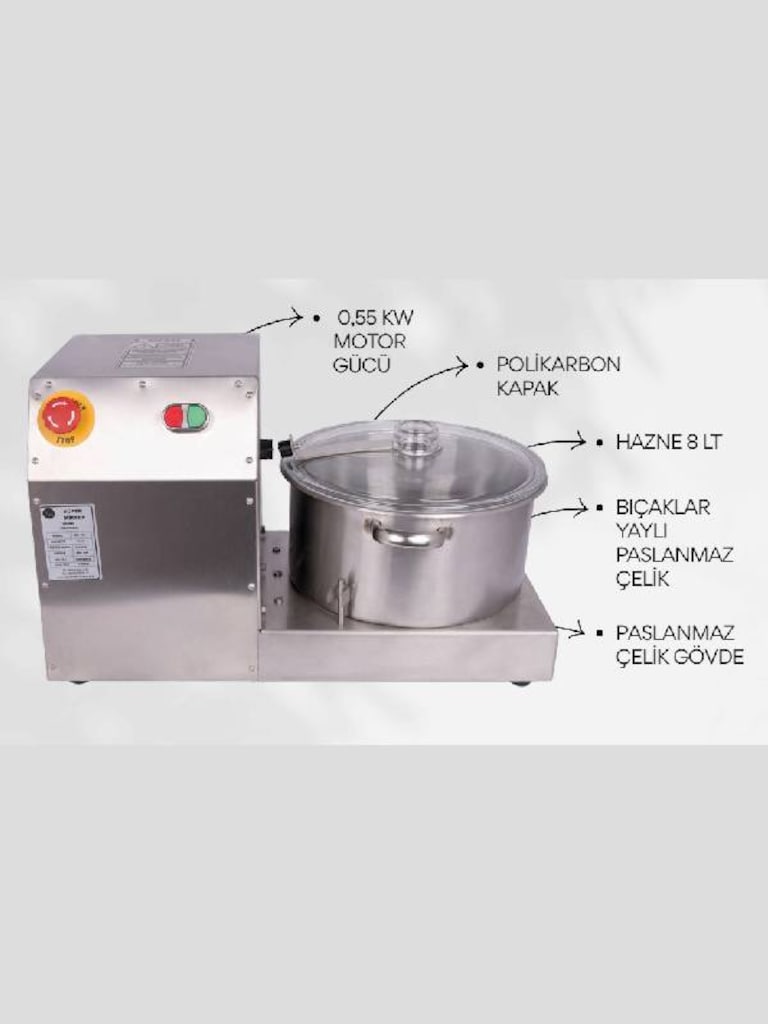 Sensörlü Sebze Parçalama, Soğan Doğrama Makinesi, 8L - 2