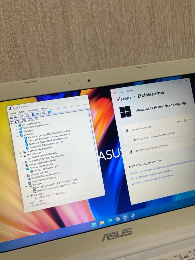 ASUS-YENİ NESİL-4GB RAM-128GB SSD-BATARYALI-BEMBEYAZ-14” LAPTOP - 4