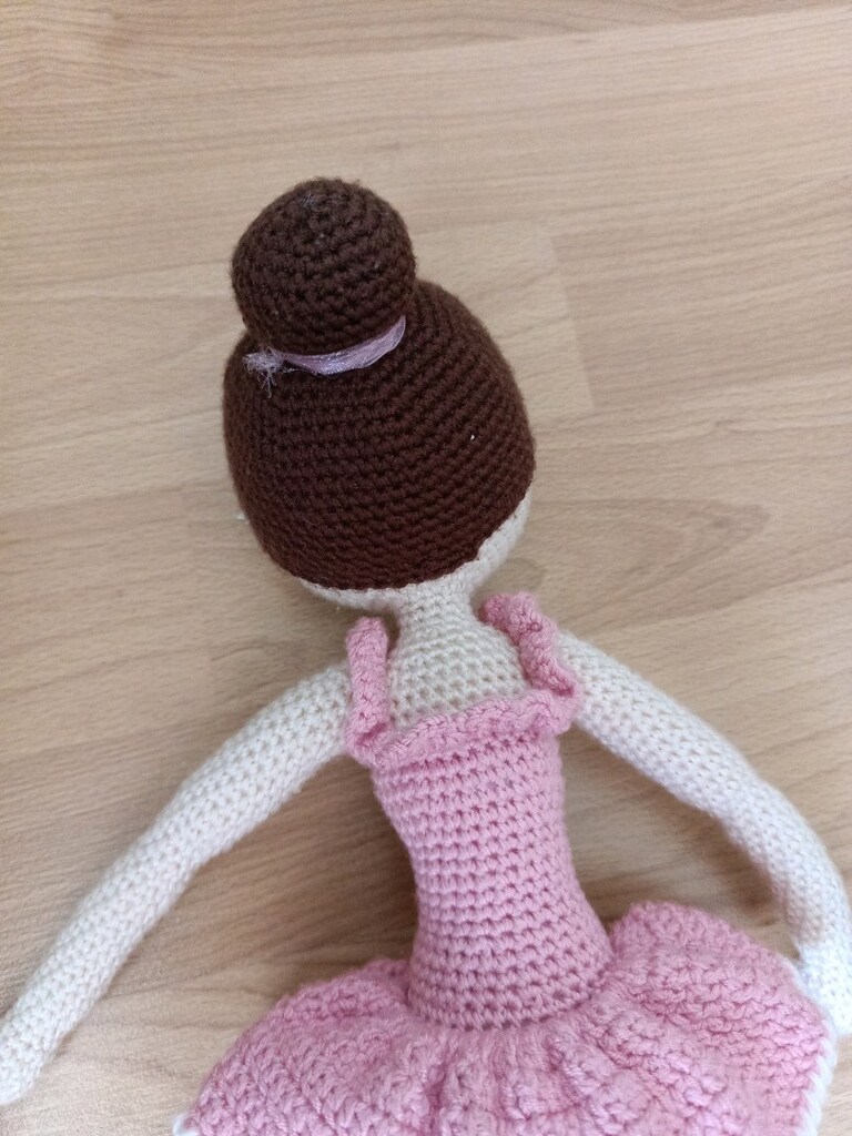 Pembe Tüllü Amigurumi Balerin Bebek - 5