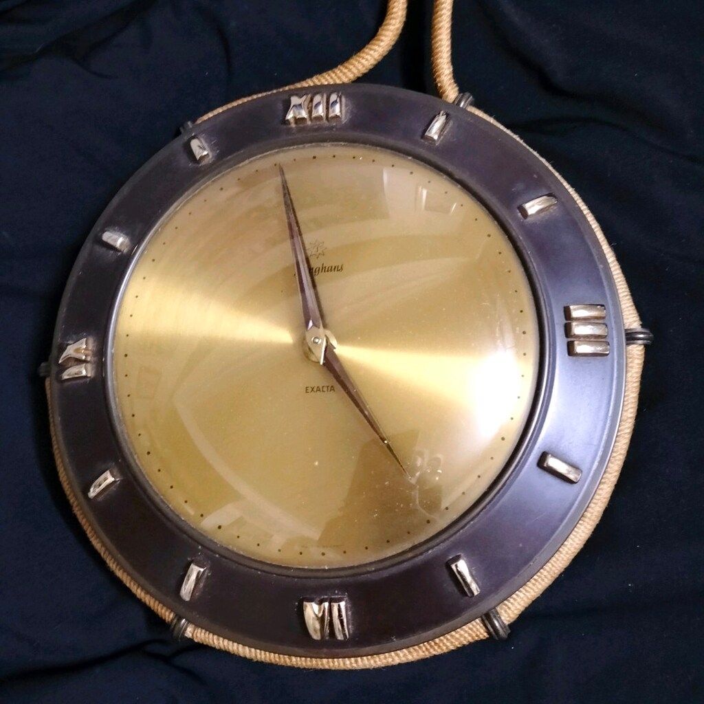 Junghans EXACTA ağır pirinç halatlı duvar saati antika - 6