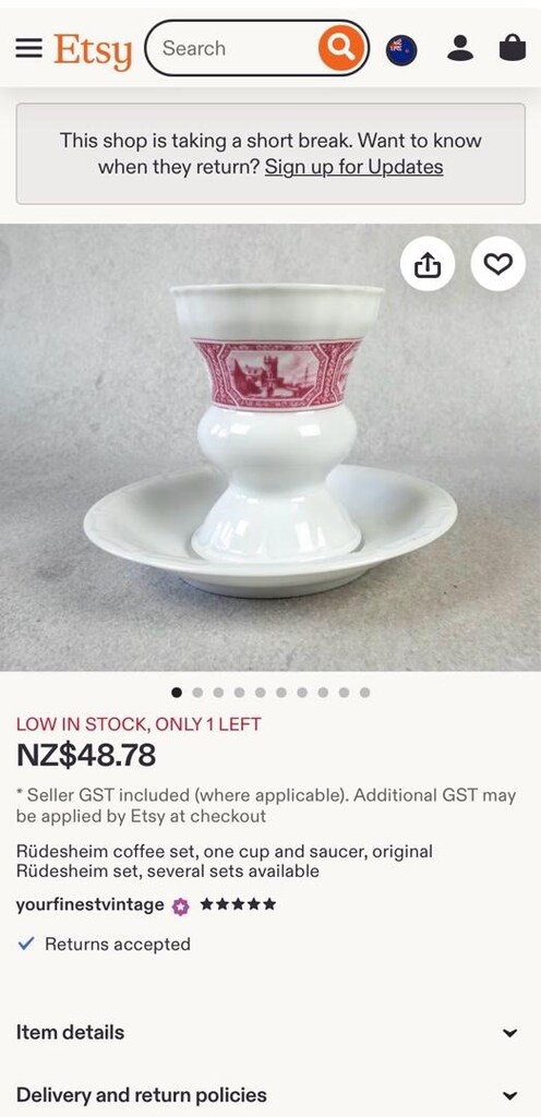 Alman HEİNRİCH Vintage Porselen Fincan & Kupa & Latte Bardağı - 2