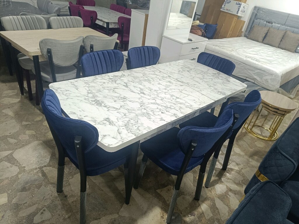 medefe mutfak masası sıfır ürün 6 sandalyeli - 2