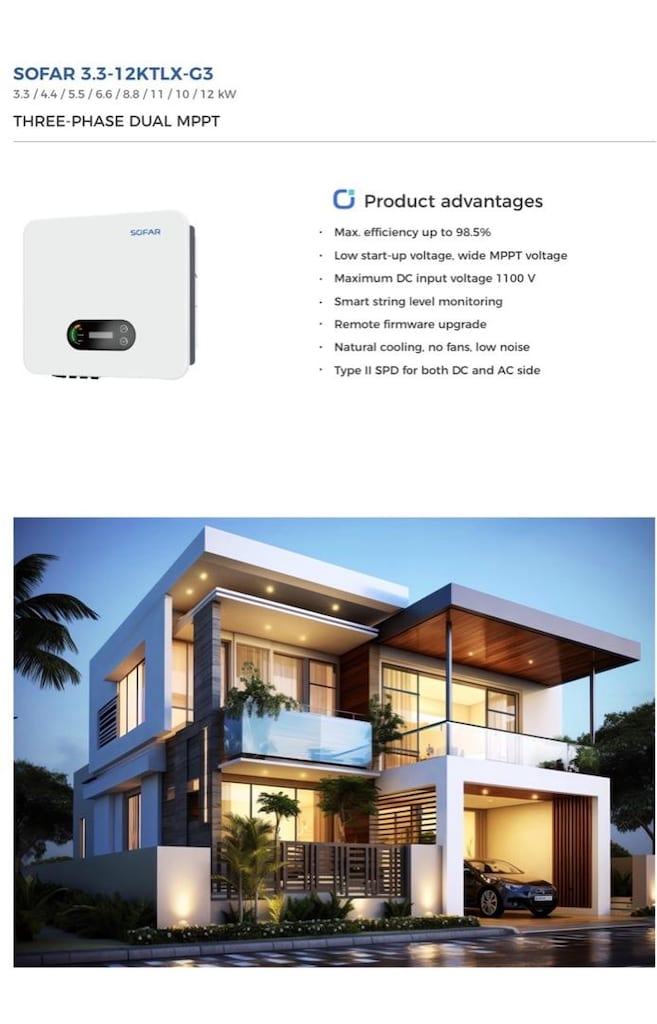 3 Fazlı 12 kW Inverter Sofar Solar 12KTL G3 Güneş Enerjisi - 5