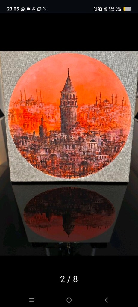 Ressam Fatma Kılıç'tan Akrilik Galata Eseri (Orijinal) - 5