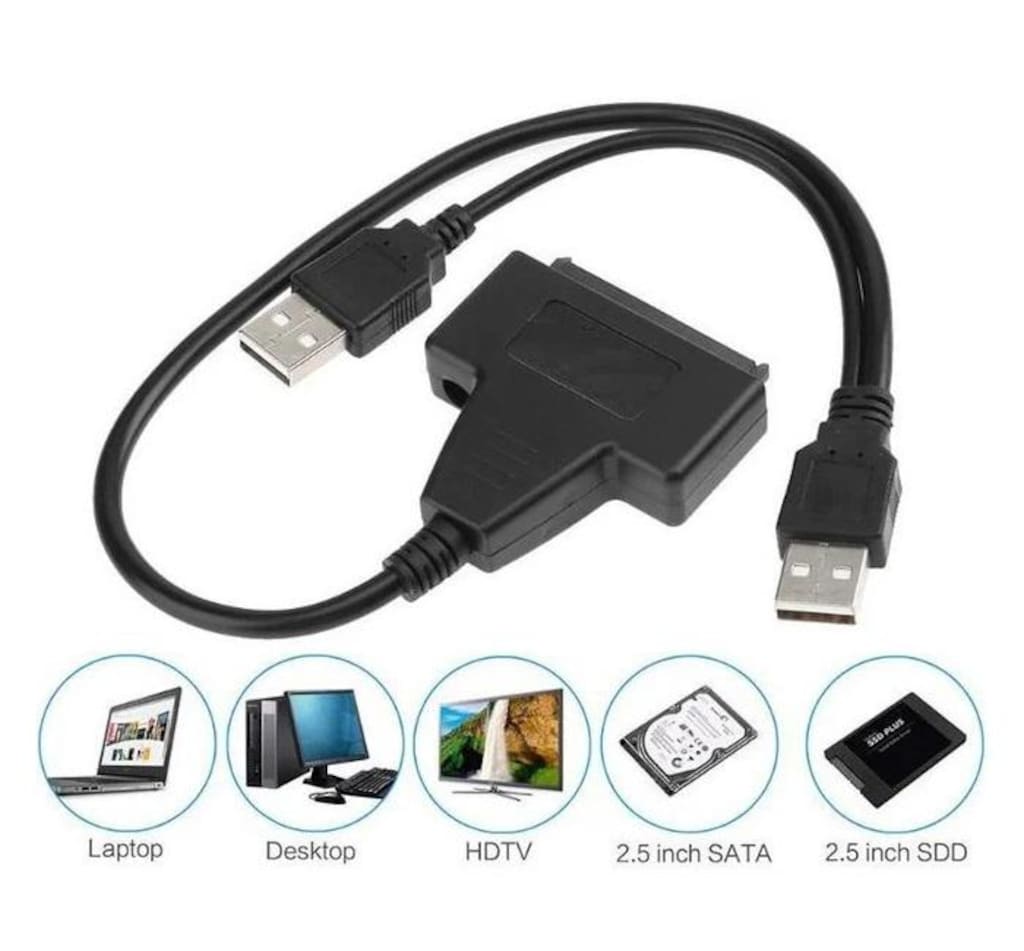 USB 2.0 To SATA 2.5/3.5 inc HDD SSD Harddisk Okuyucu Dönüştürücü - 8