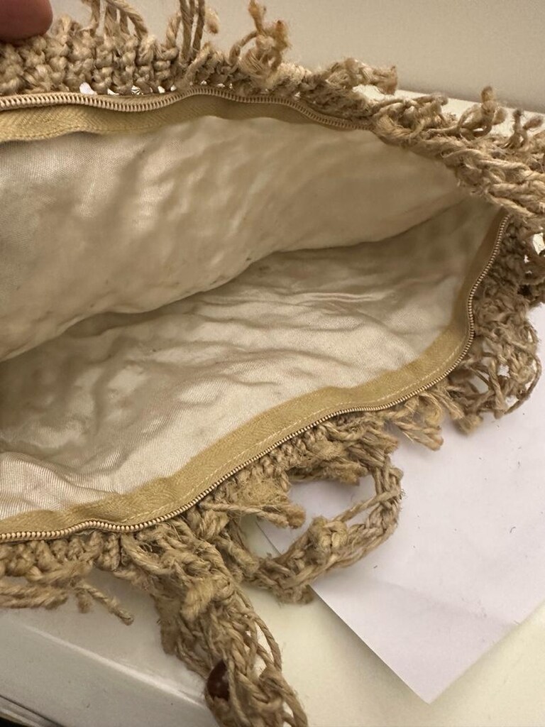 Çanta makrome 35 cm 25 cm içi astarlı fermuarlı el yapımı - 13
