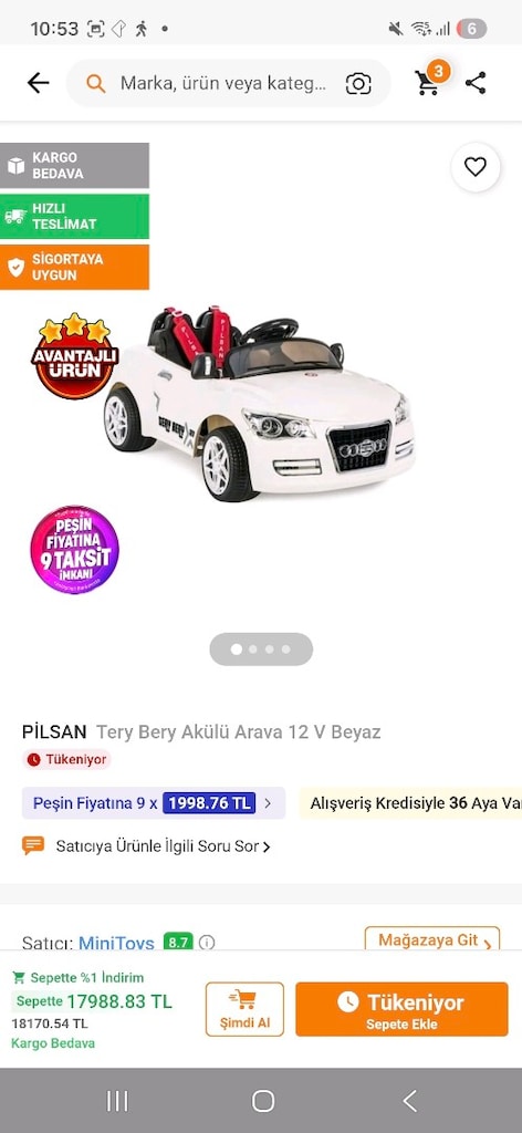 pilsan terry berry akülü araba - 2
