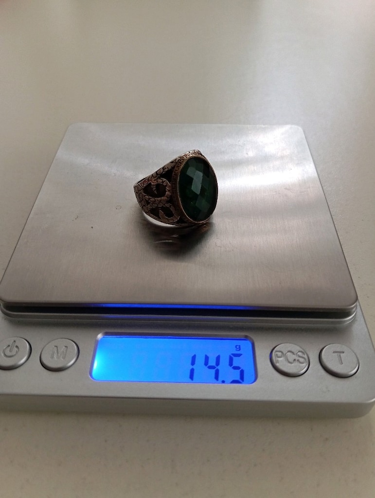 Yeşil zirkon taşlı,925 ayar gümüş yüzük - 7