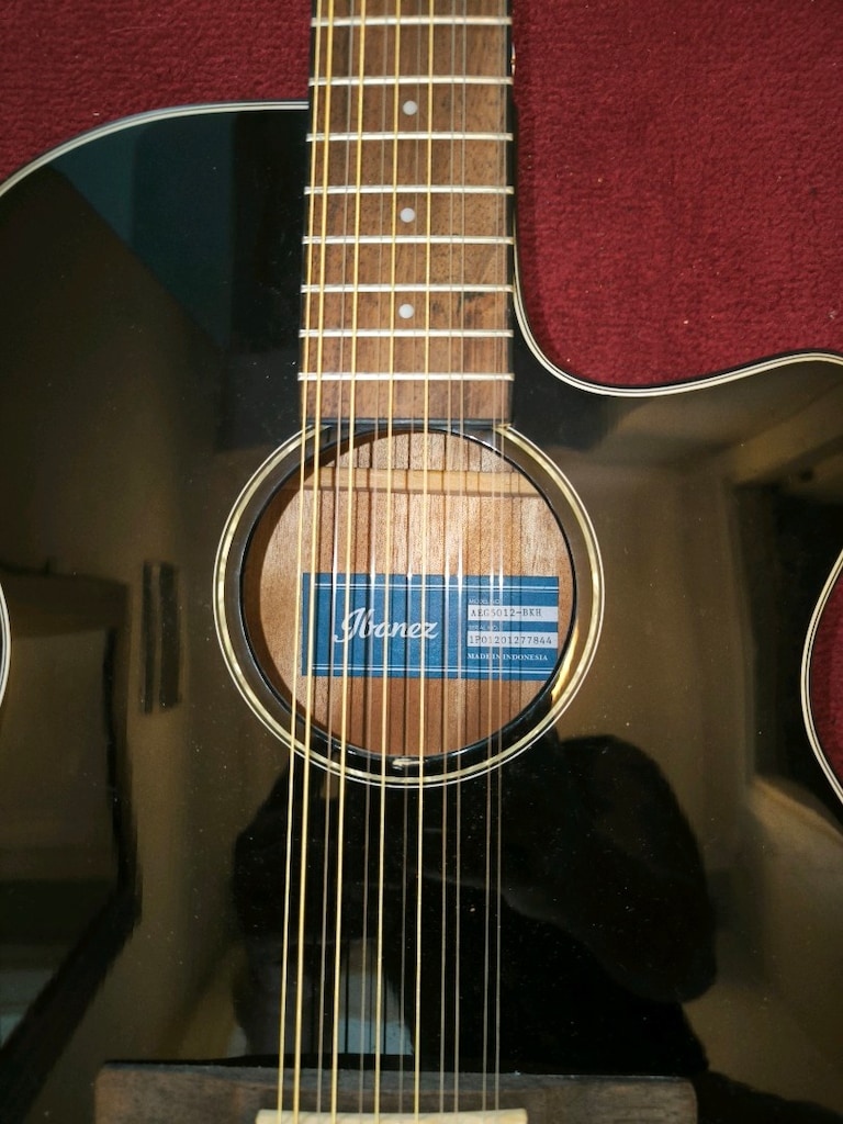 IBANEZ AEG5012-BKH 12 Telli Siyah Elektro Akustik Gitar - 2
