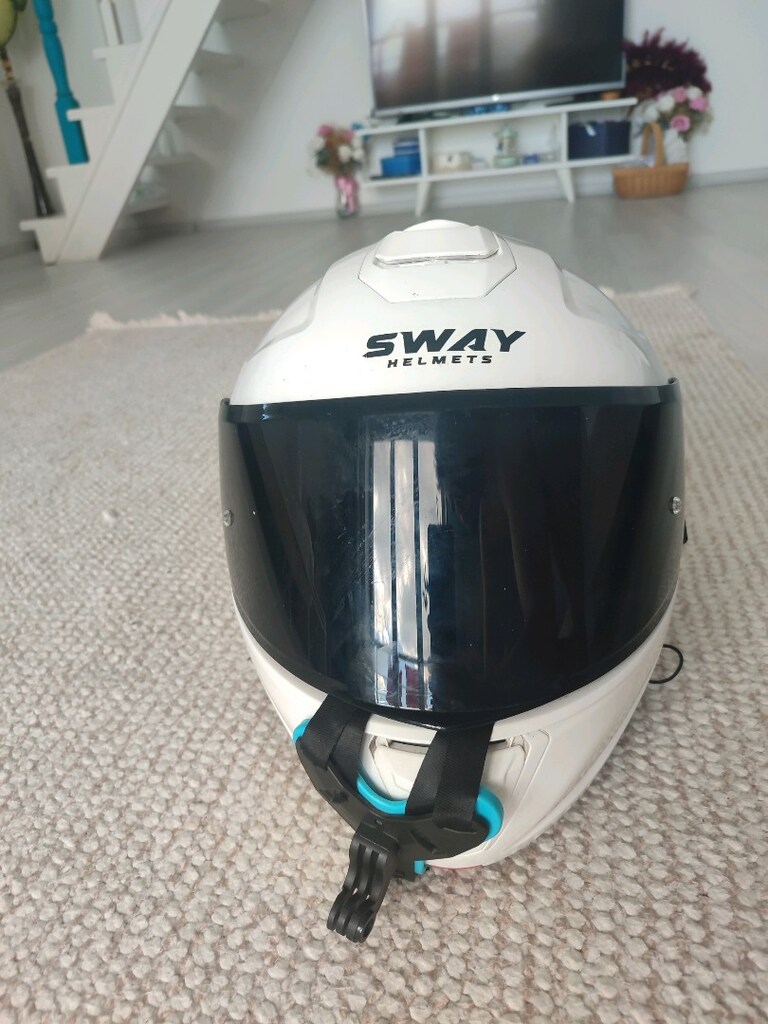 SWAY HELMETS BEYAZ ÇENEDEN AÇILIR KASK İNTERKOMLU - 2