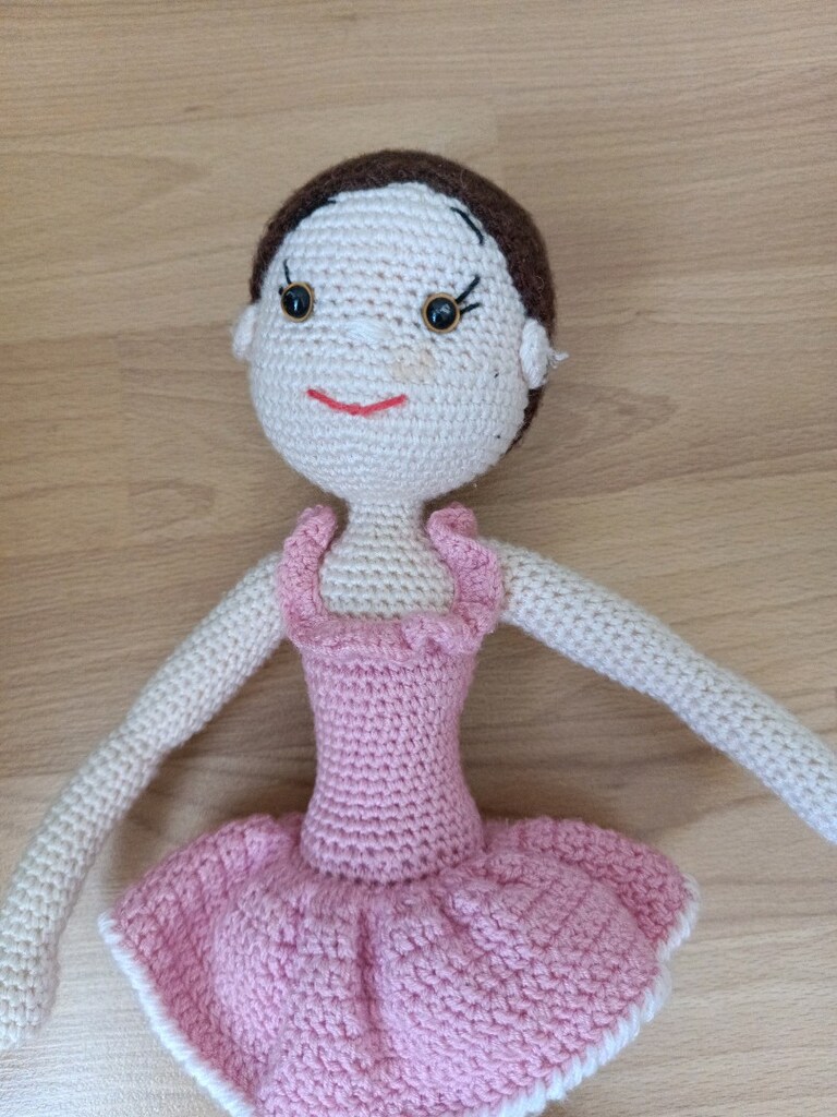 Pembe Tüllü Amigurumi Balerin Bebek - 2