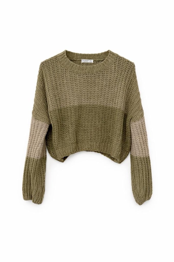 BERSHKA balon kollu crop kazak
